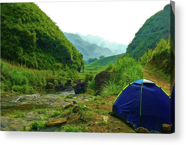 Camp Acrylic Print featuring the photograph Camping in the mountains by Robert Bociaga