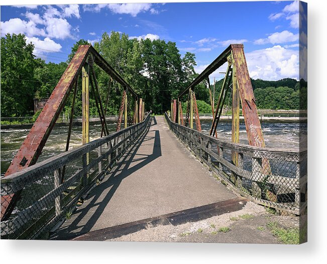 Canal Acrylic Print featuring the photograph Canal Footbridge by Steven Nelson