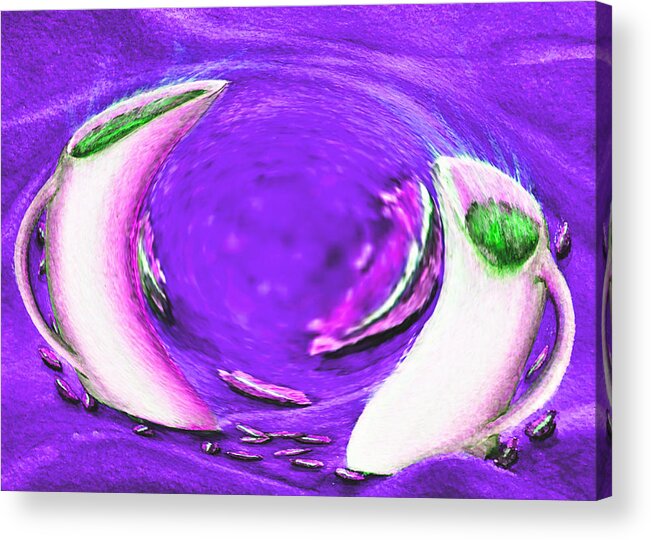 Abstract Acrylic Print featuring the digital art Cappuccino Tango - Purple by Ronald Mills