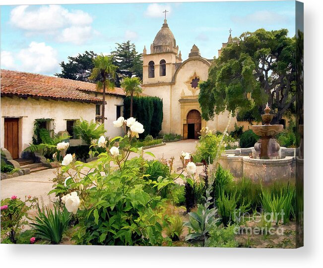 Carmel Acrylic Print featuring the photograph Carmel Mission by Sharon Foster