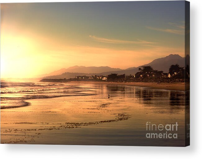 Eclipse Acrylic Print featuring the photograph Carpinteria Beach at Sunset by Kype Hills