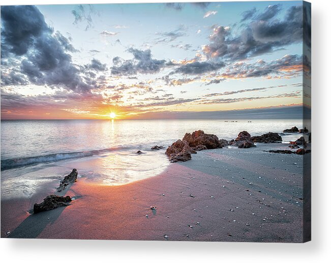 Gulf Of Mexico Acrylic Print featuring the photograph Caspersen Beach Sunset Glow by Rudy Wilms