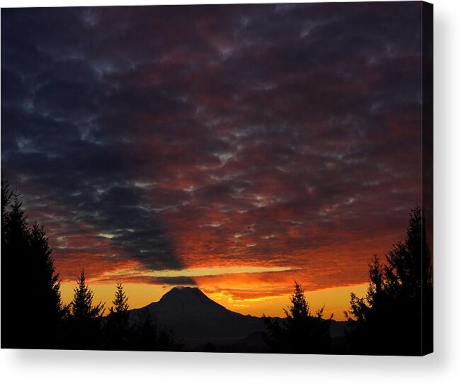 Mount Rainier Acrylic Print featuring the photograph Casting Shadows by Peter Mooyman