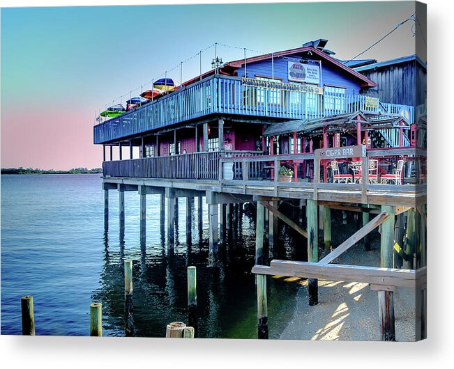 Cedar Key Fl Acrylic Print featuring the photograph Cedar key Fl sunset by Louis Ferreira