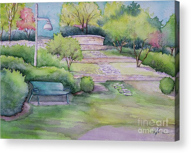 Aparnagallery Acrylic Print featuring the painting Central Park, Frisco, Texas by Aparna Pottabathni