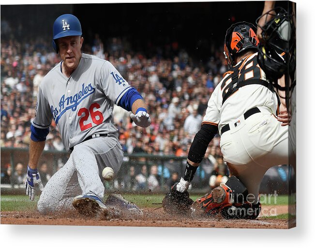 San Francisco Acrylic Print featuring the photograph Chase Utley and Buster Posey by Thearon W. Henderson