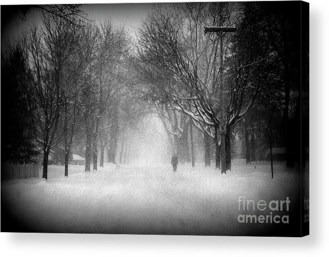 Weather Acrylic Print featuring the photograph Chicago Blizzard - Holga by Frank J Casella
