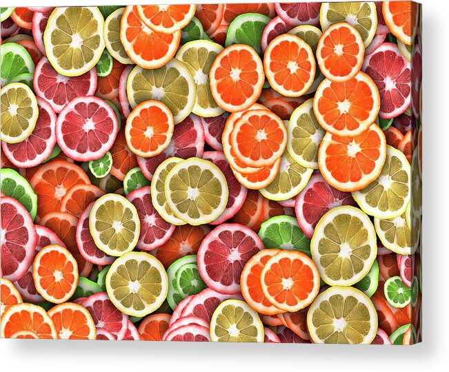Citrus Acrylic Print featuring the photograph Citrus Slice Selection by Vanessa Thomas