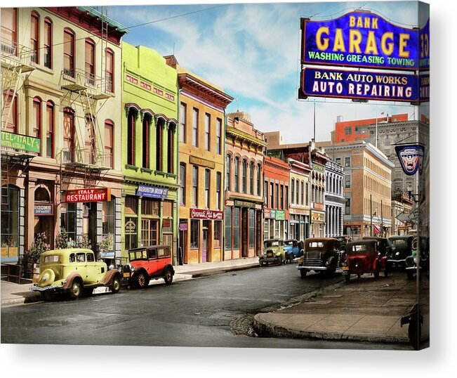 San Francisco Acrylic Print featuring the photograph City - San Francisco, CA - Montgomery Street 1934 by Mike Savad