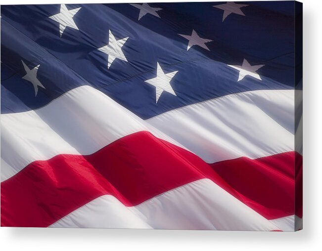 Part Of A Series Acrylic Print featuring the photograph Close-up of the American Flag by Photodisc