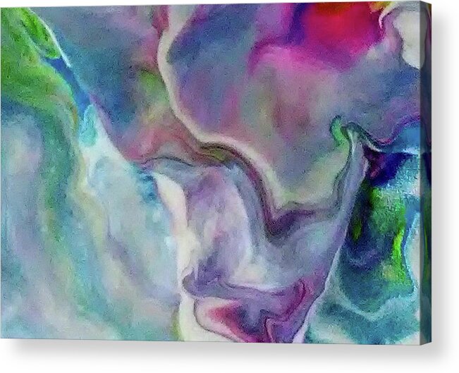 Abstract Pretty Colors Acrylic Print featuring the painting Cloud Dance 1 by Deborah Erlandson