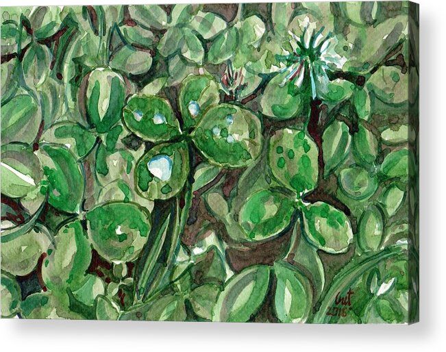 Clover Acrylic Print featuring the painting Clover field by George Cret