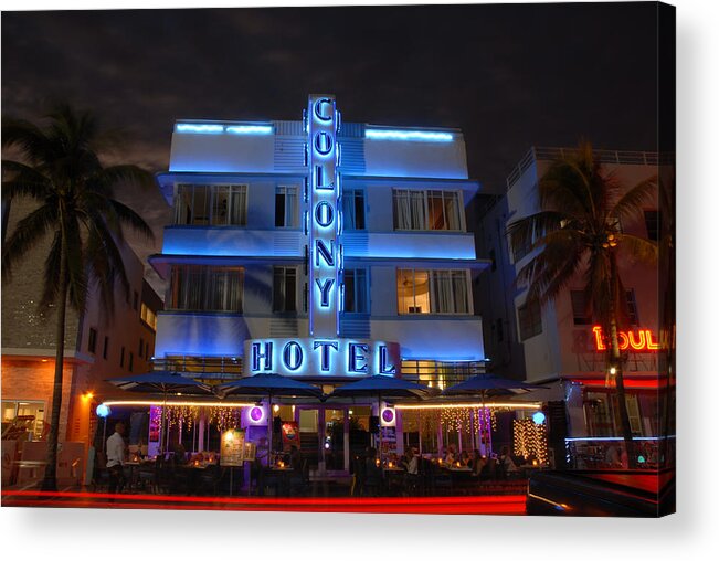 Colony Hotel Acrylic Print featuring the photograph Colony Hotel - Art Deco Historic District, Miami Beach, Florida by Earth And Spirit
