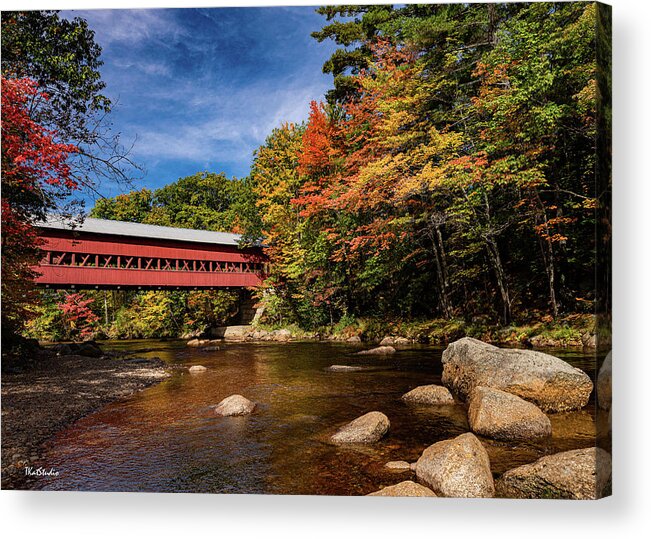 2019 Acrylic Print featuring the photograph Color at the Swift River Bridge by Tim Kathka