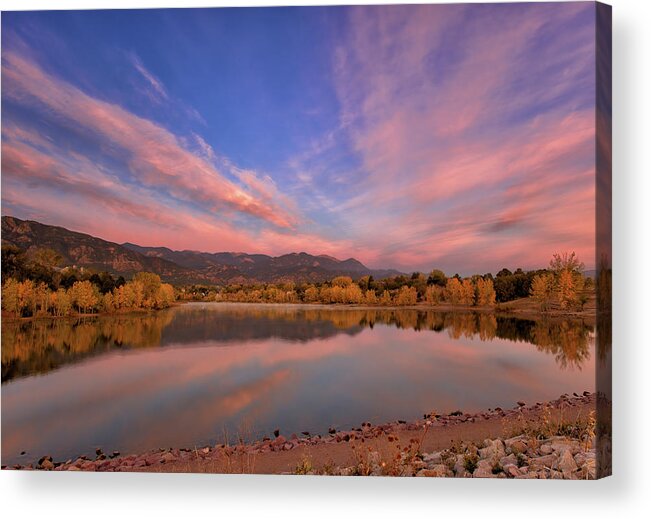 Lake Acrylic Print featuring the photograph Colorado Lake Sunrise by Bob Falcone