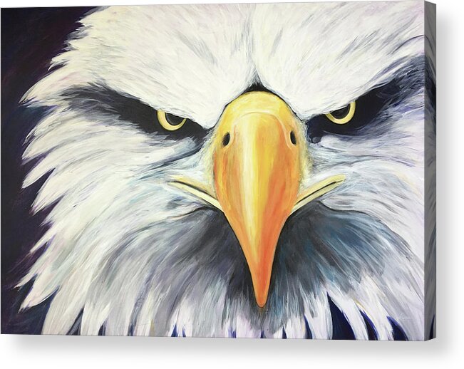 Eagle Acrylic Print featuring the painting Conviction by Pamela Schwartz