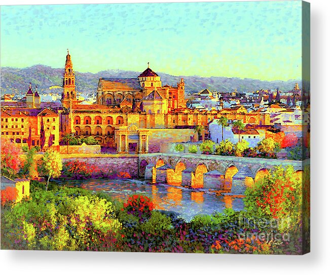 Spain Acrylic Print featuring the painting Cordoba Mosque Cathedral Mezquita by Jane Small