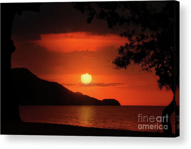 Sunset Acrylic Print featuring the photograph CostaRicaSunset by Ed Taylor