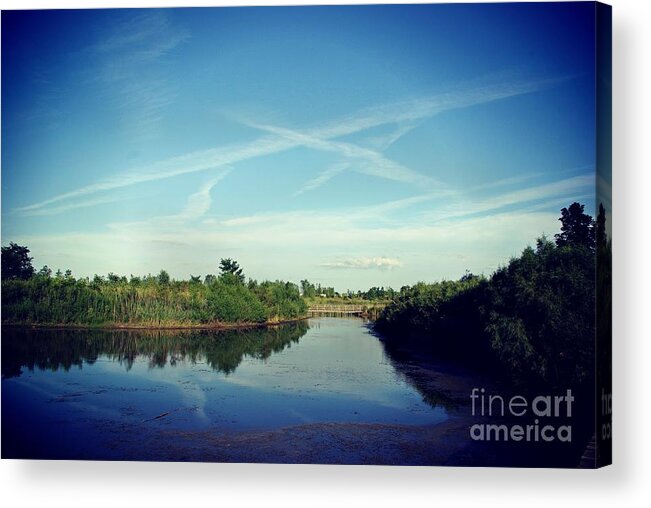 Landscape Acrylic Print featuring the photograph Cross Patterns Sky by Frank J Casella