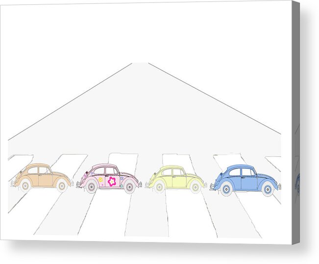 Beetles Acrylic Print featuring the mixed media Crossing Abbey Road by Moira Law