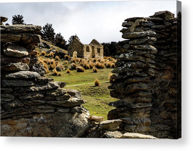 Abandoned Acrylic Print featuring the photograph Crumbling Down - Abandoned Ghost Town, South Island, New Zealand  by Earth And Spirit