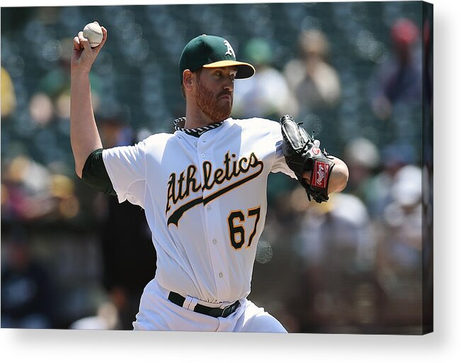 American League Baseball Acrylic Print featuring the photograph Dan Straily by Thearon W. Henderson