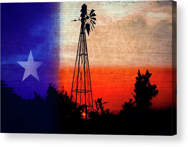 Windmill Acrylic Print featuring the digital art Deep In The Heart 2 by Stephen Anderson