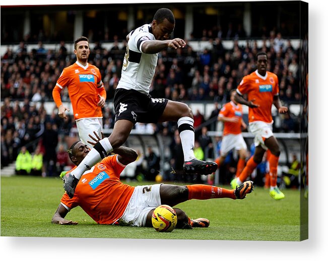 England Acrylic Print featuring the photograph Derby County v Blackpool - Sky Bet Championship by Ben Hoskins