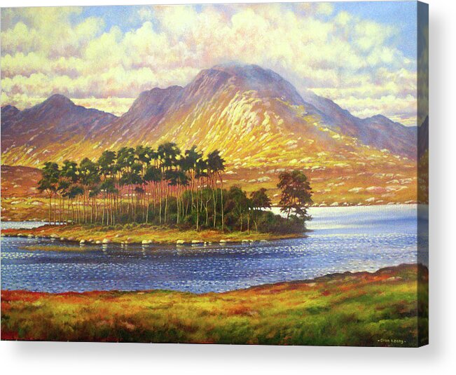 Landscape Acrylic Print featuring the painting Derryclare,Connemara,Ireland by Alan Kenny
