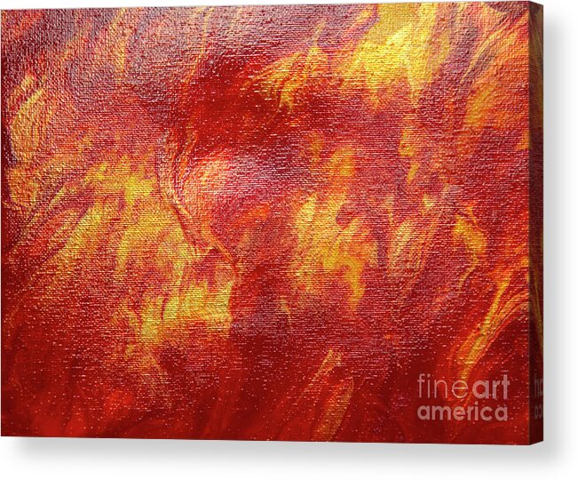 Wildfire Acrylic Print featuring the painting Desert Fire by Elisabeth Lucas