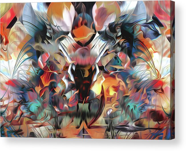 Abstract Acrylic Print featuring the digital art Desire's Sunrise by Jeff Malderez