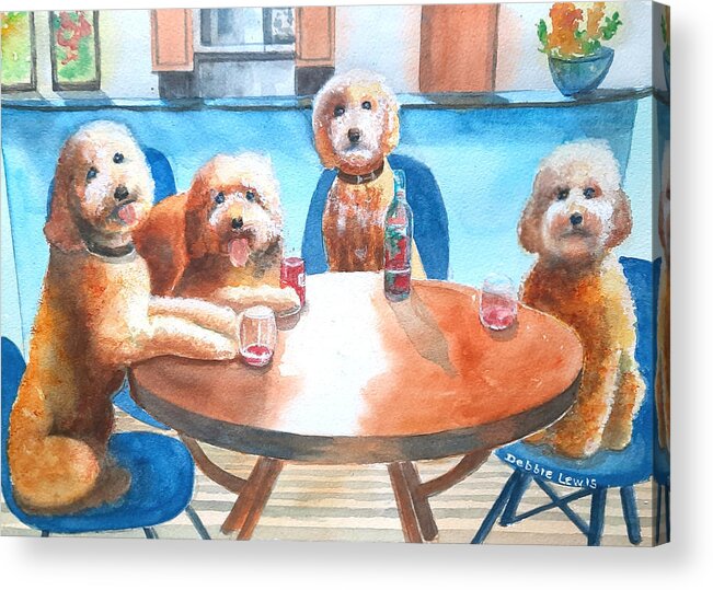 Doodle Acrylic Print featuring the painting Doodle Cheers by Debbie Lewis