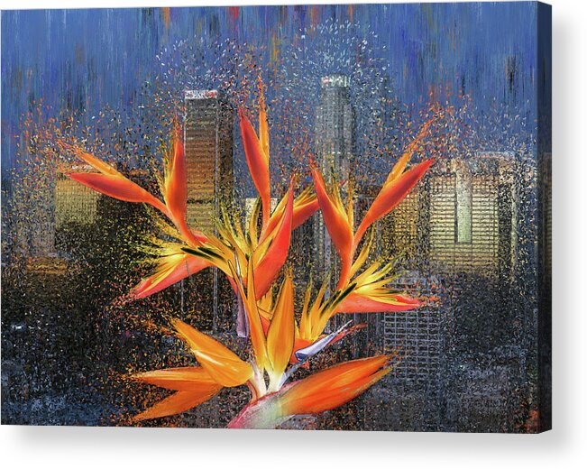 Los Angeles Acrylic Print featuring the digital art Downtown Los Angeles by Alex Mir
