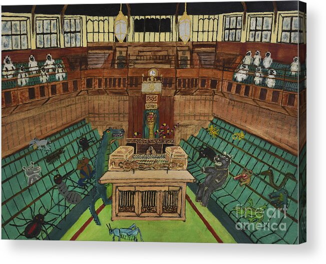 Parliament Acrylic Print featuring the painting Drain the Swamp by David Westwood