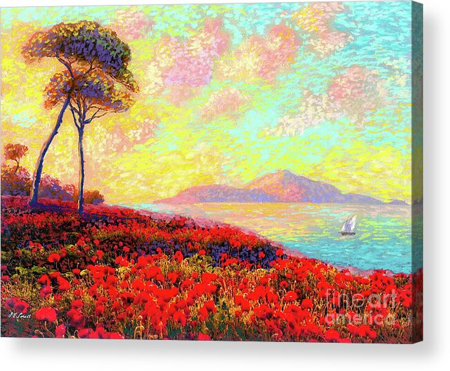 Floral Acrylic Print featuring the painting Enchanted by Poppies by Jane Small