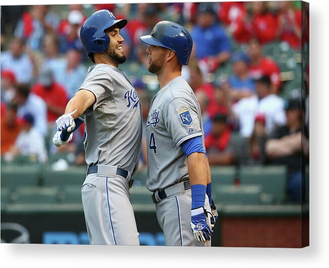 Second Inning Acrylic Print featuring the photograph Eric Hosmer and Alex Gordon by Ronald Martinez