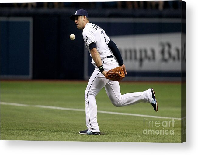 People Acrylic Print featuring the photograph Evan Longoria and Lorenzo Cain by Brian Blanco