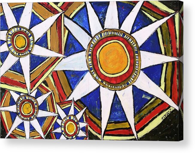 Red White And Blue Acrylic Print featuring the painting Everybody Is a Star by Cyndie Katz