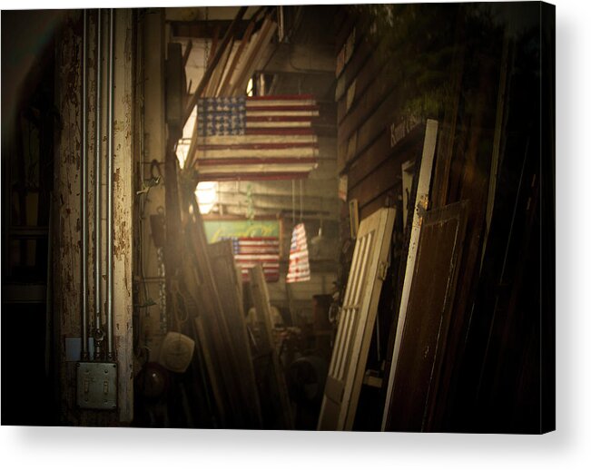 American Flag Acrylic Print featuring the photograph Faded glory by Eyes Of CC