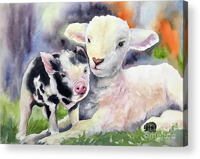 Farm Animal Friends Acrylic Print by Hilda Vandergriff - Pixels
