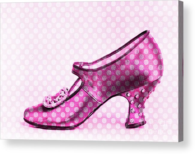 Fashion Acrylic Print featuring the photograph Fashion Vintage Shoe Polka Dots by Edward Fielding