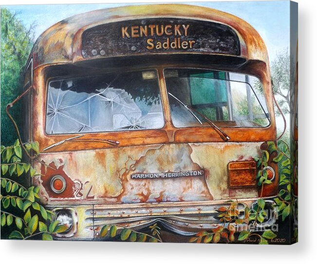 Bus Acrylic Print featuring the drawing Field of Broken Dreams by David Neace