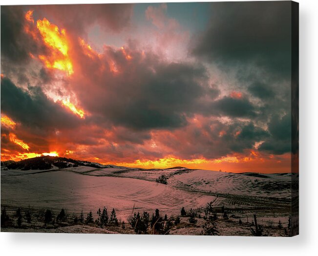 Fire In The Sky Acrylic Print featuring the photograph Fire in the Sky by David Patterson