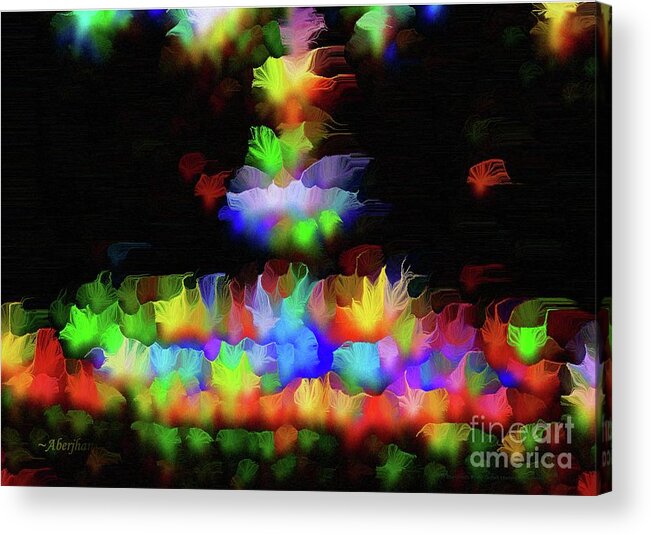 Candlelight Acrylic Print featuring the painting Flotilla of Candles by Aberjhani