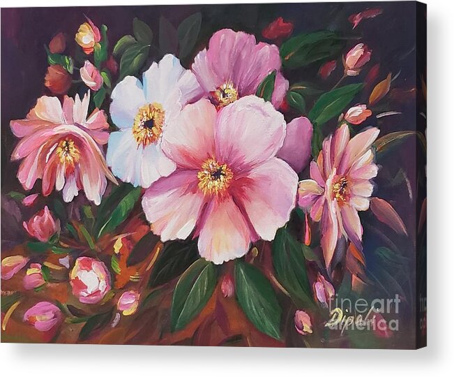 Beautiful Acrylic Print featuring the painting Flowers to admire by Dipali Shah