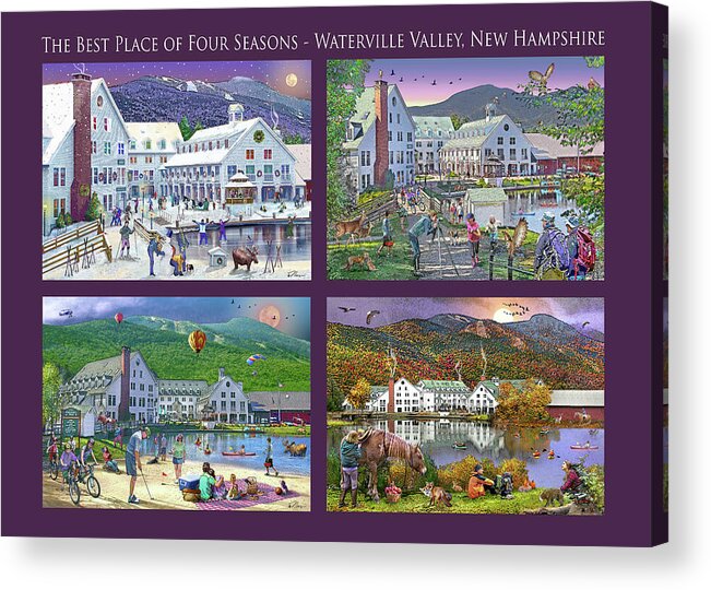 Waterville Valley Acrylic Print featuring the digital art Four Seasons at Waterville Valley, New Hampshire by Nancy Griswold