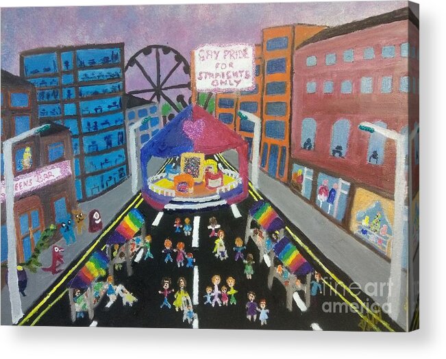 Lgbtq Acrylic Print featuring the painting Gay Pride for straights only by David Westwood