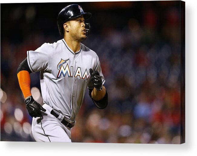Three Quarter Length Acrylic Print featuring the photograph Giancarlo Stanton by Rich Schultz