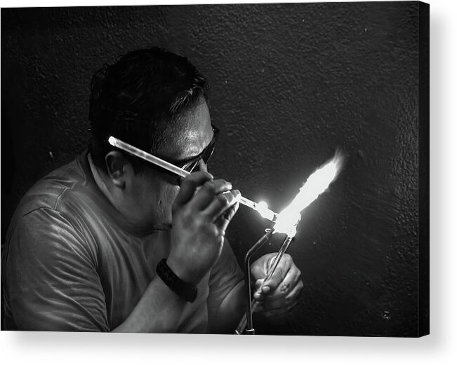 Flame Acrylic Print featuring the photograph Glass Blower by Kevin Duke