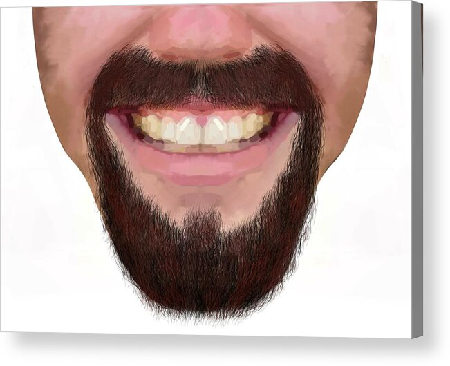 Goatee Facial Hair Male Novelty Face Mask Acrylic Print by Joan Stratton -  Pixels